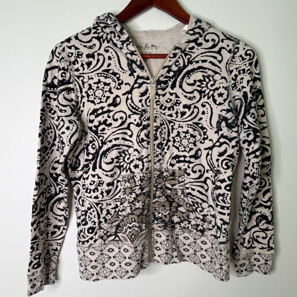 Natalie & Me Weekend Boho Patterned Zip-Up Jacket Size Petite Small
